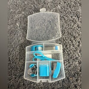 NWT light blue 7 piece mini office desk supply set